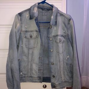 light wash ripped denim jacket